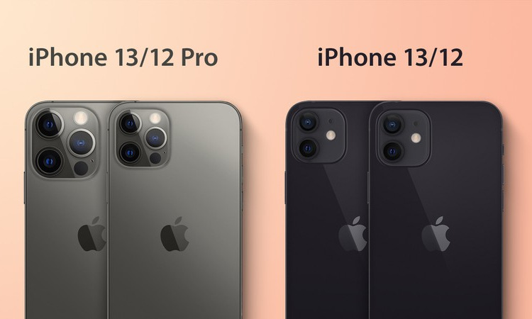Phác họa so sánh iPhone 13 và iPhone 12 được công bố hôm 11/5. Ảnh: Mac Rumors.