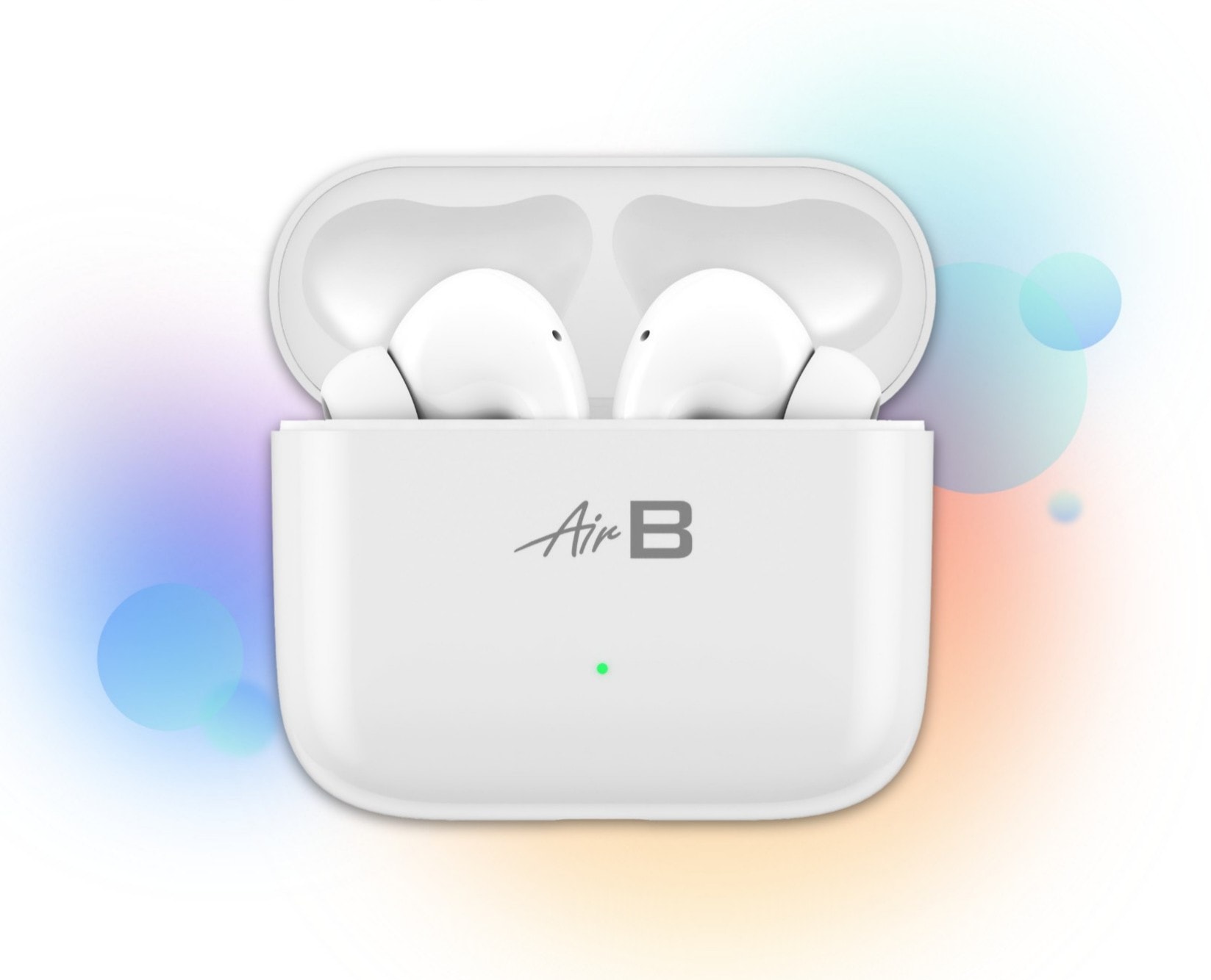 Air B Pro có thiết kế tương tự Air Pods của Apple với hộp đựng vuông vức màu trắng.